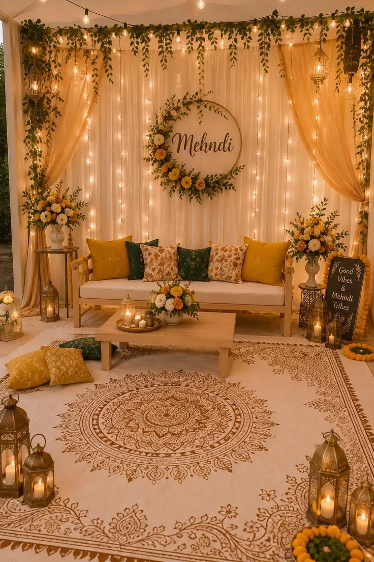 Mehndi decor ideas for Pakistani weddings
